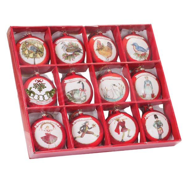 12 Days Of Christmas Ball Boxed, Set of 12