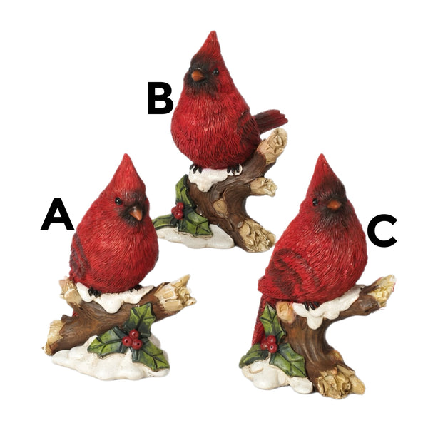 Assorted Cardinal On Branch Figurine, INDIVIDUALLY SOLD