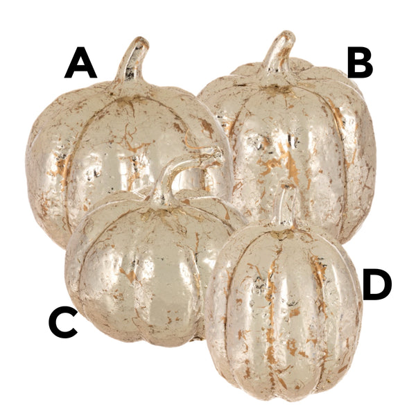 Assorted Champagne Pumpkin Figurine, INDIVIDUALLY SOLD