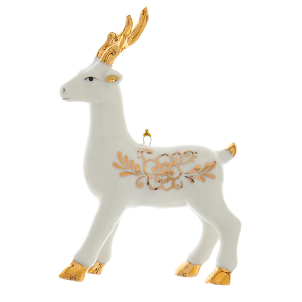 Assorted Reindeer With Flower Pattern Ornament, INDIVIDUALLY SOLD