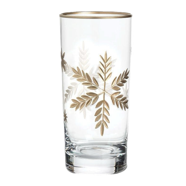 Assorted Drinkware With Gold Snowflake, INDIVIDUALLY SOLD
