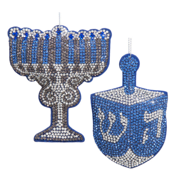 Assorted Hanukkah Bedazzled Ornament, INDIVIDUALLY SOLD