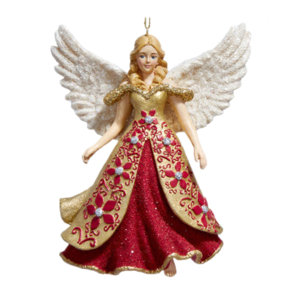Assorted Angel With Flowers On Dress Ornament, INDIVIDUALLY SOLD