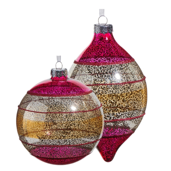 Assorted Pink & Orange Striped Ball, INDIVIDUALLY SOLD