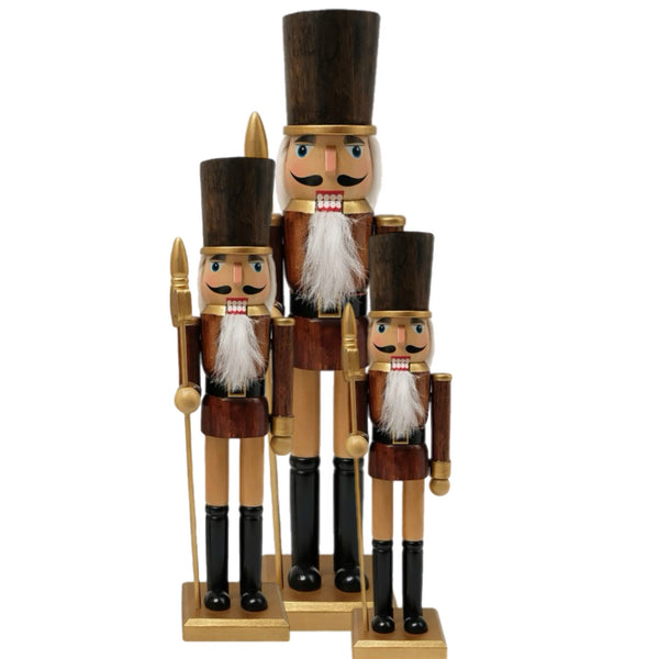Assorted Brown Holding Spear Nutcracker, INDIVIDUALLY SOLD