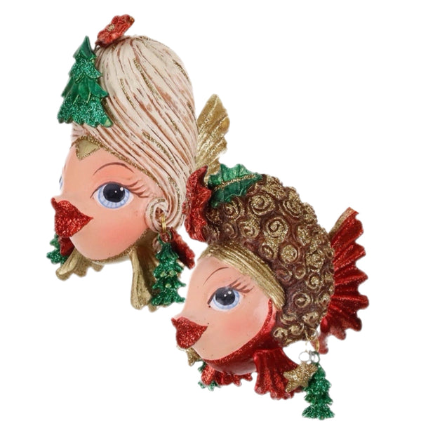 Assorted Big Hair Fish Ornament, INDIVIDUALLY SOLD