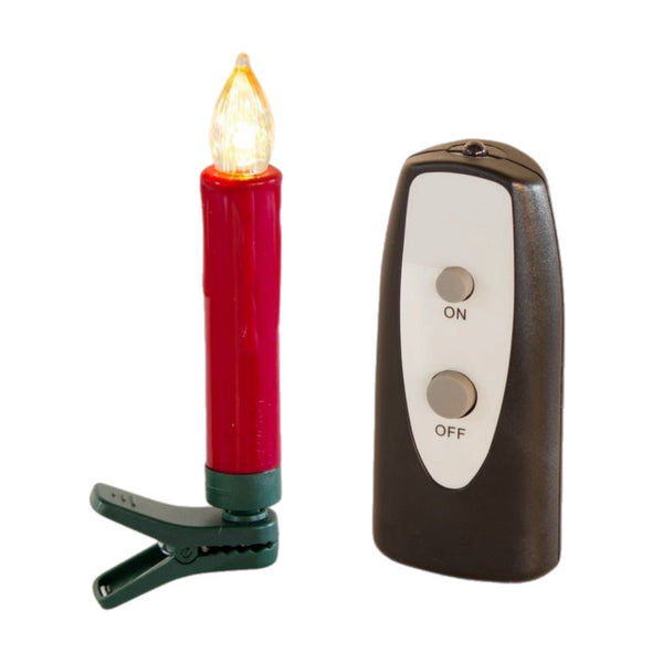 12 Red Battery Operated Candle Clip Lights INDOOR
