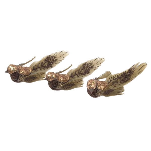 Assorted Brown Clip On Bird Ornament, INDIVIDUALLY SOLD