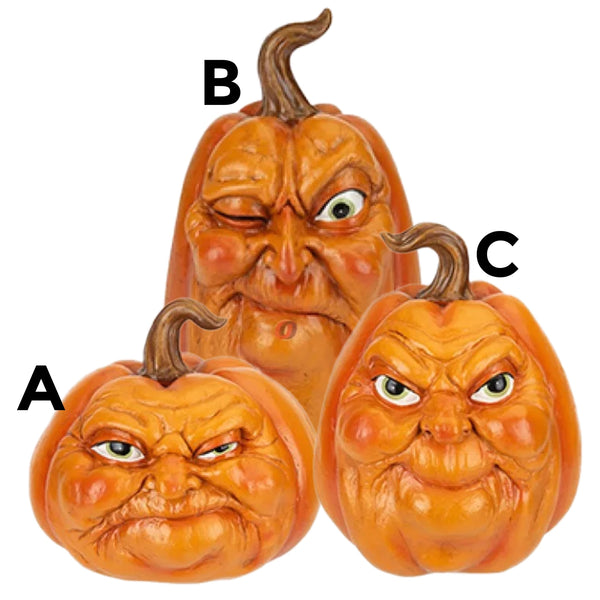 Assorted Pumpkin Head Figurine, INDIVIDUALLY SOLD