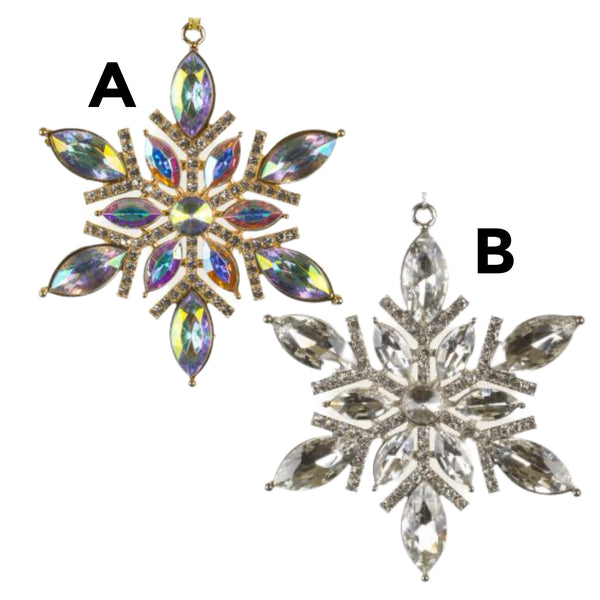 Assorted Iridescent Snowflake Ornament, INDIVIDUALLY SOLD