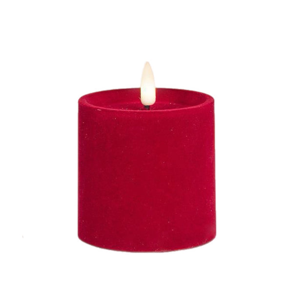 Assorted Burgundy Velvet Flameless Candle, INDIVIDUALLY SOLD