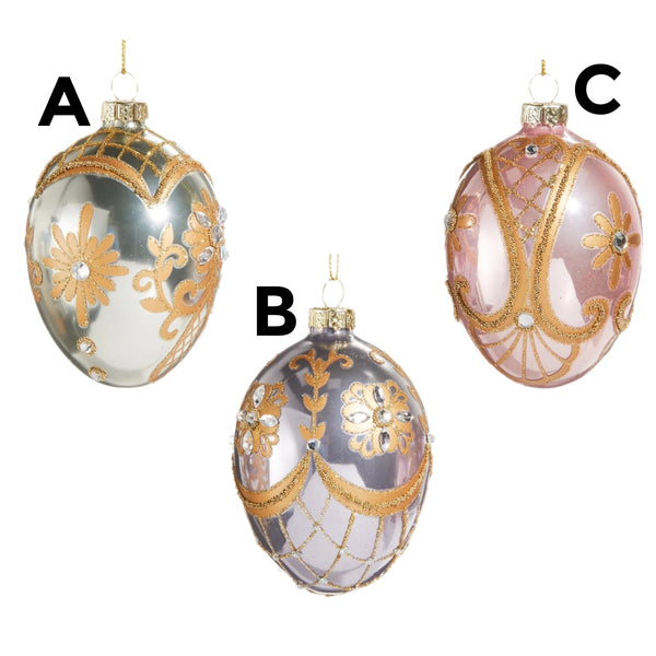 Assorted Ornate Egg Ornament, INDIVIDUALLY SOLD