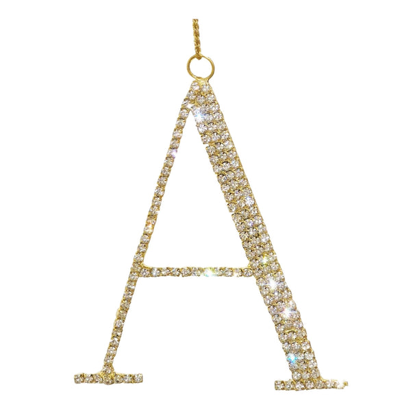 Assorted Rhinestone Monogrammed Ornament, INDIVIDUALLY SOLD