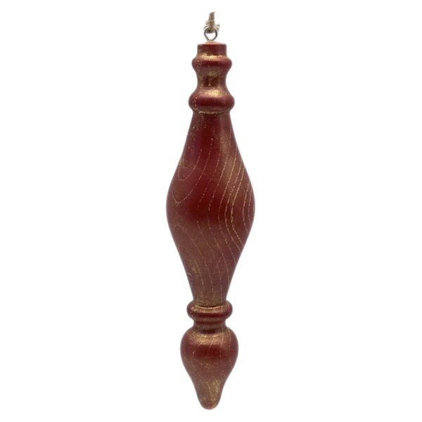Assorted Red Wood Finial Ornament, INDIVIDUALLY SOLD