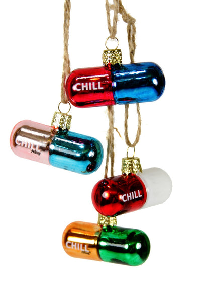 Assorted Chill Pill Ornament, INDIVIDUALLY SOLD