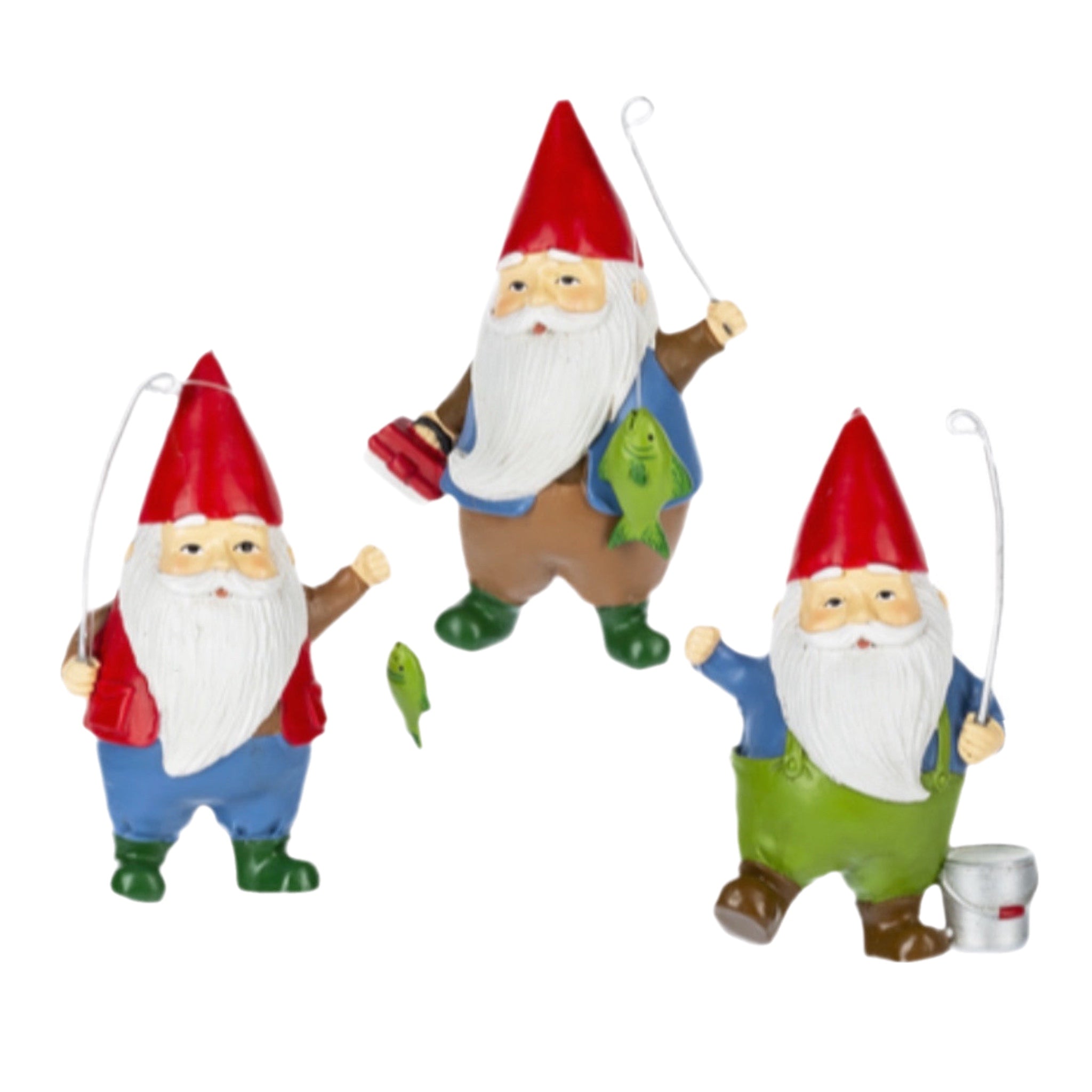 Assorted Gnome Fishing Ornament, INDIVIDUALLY SOLD