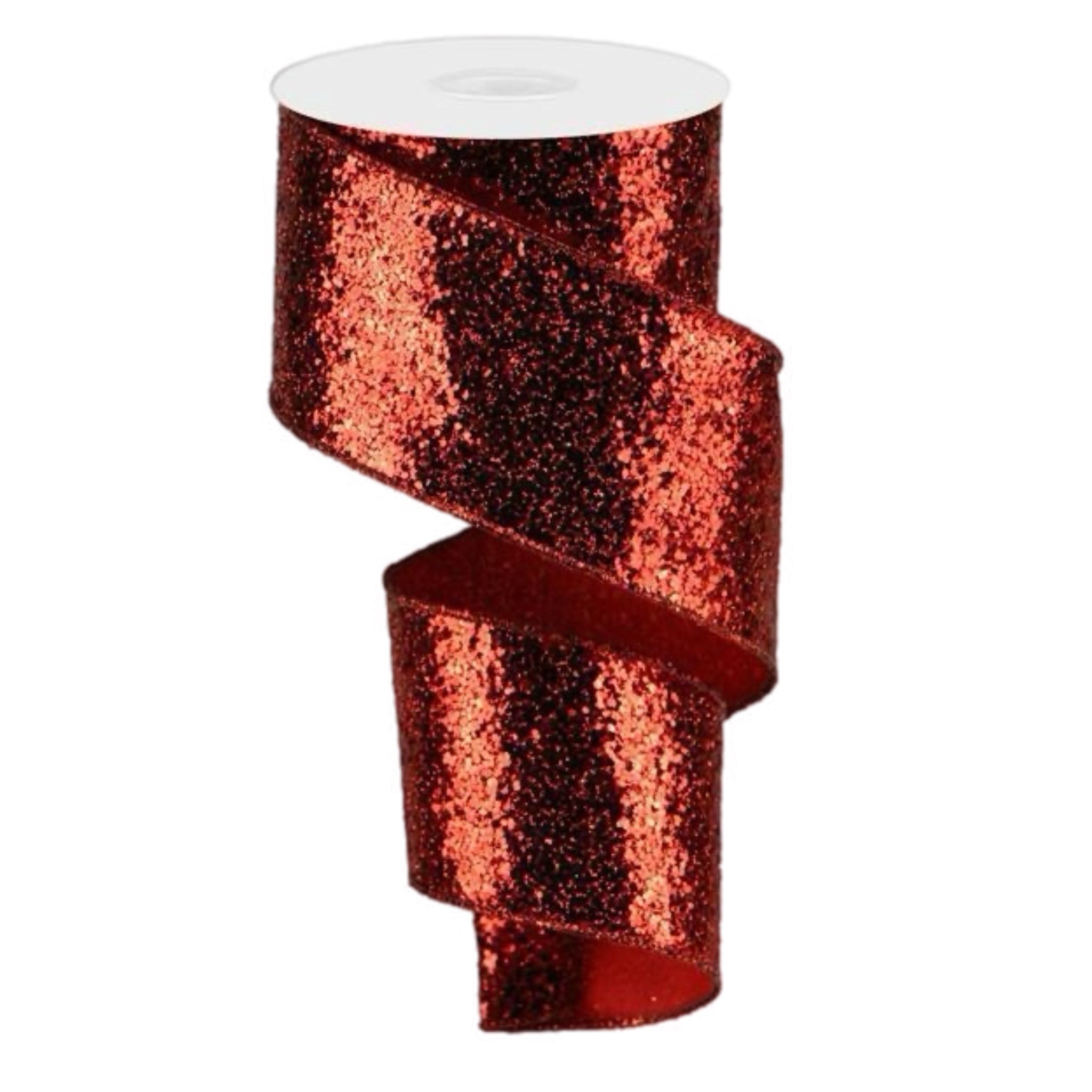 Wide Red Metallic Glitter Ribbon