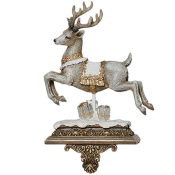 Santa & Reindeer Stocking Holder, Set Of 2