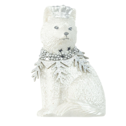 Arctic Fox With Snowflake Collar Ornament