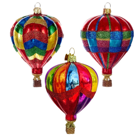 Assorted Hot Air Balloon Ornament, INDIVIDUALLY SOLD