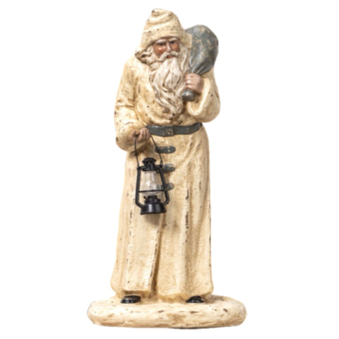 12" Santa With Lantern Figurine