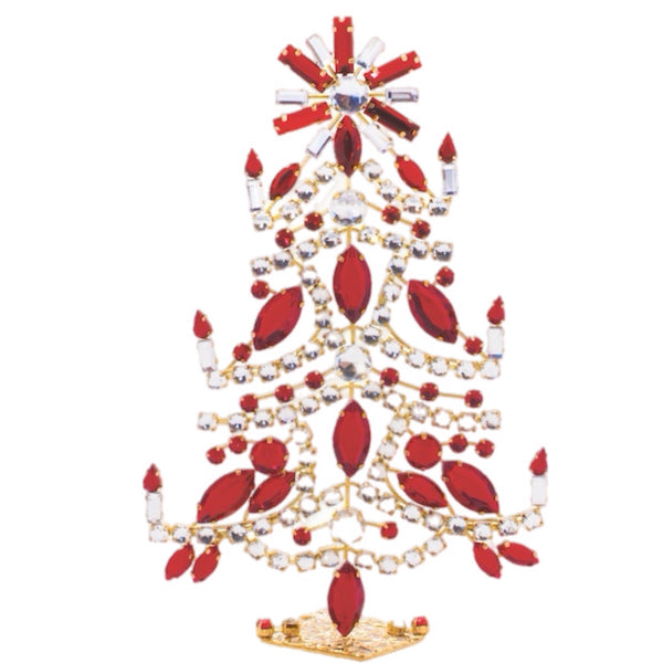 Assorted Red & White Gem Tree Figurine, INDIVIDUALLY SOLD