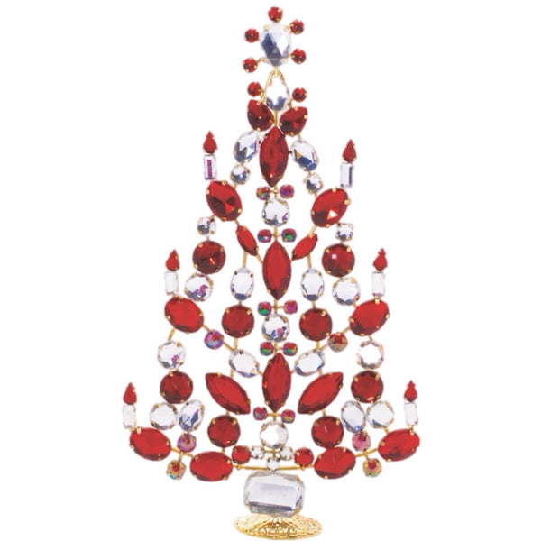 Assorted Red & White Gem Tree Figurine, INDIVIDUALLY SOLD