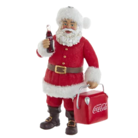 Coca Cola Santa With Cooler Ornament