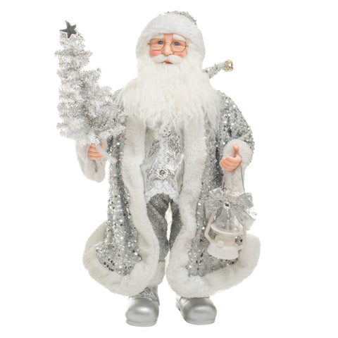 Silver And White Santa Figurine