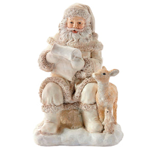 Santa And Deer Figurine