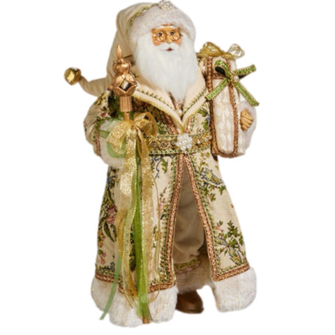 Santa In Floral Coat Figurine