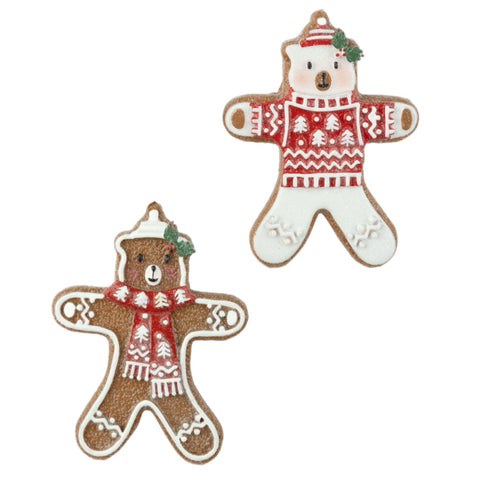 Assorted Gingerbread Bear Cookie Ornament, INDIVIDUALLY SOLD