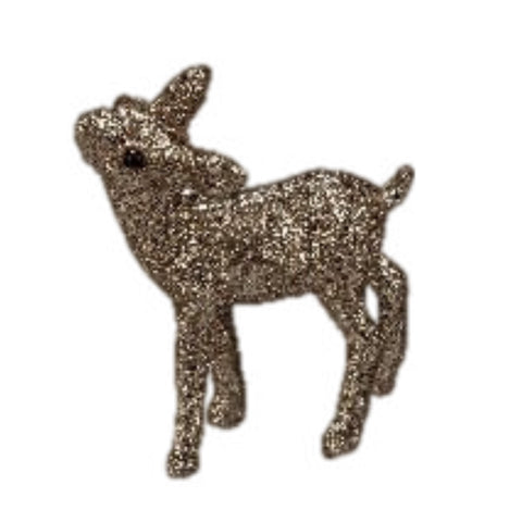 Small Bronze Glittered Deer Figurine