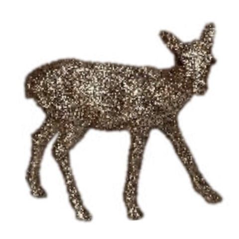 Large Bronze Glittered Deer Figurine