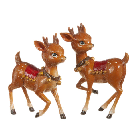 Assorted Vintage Reindeer With Bell Figurine, INDIVIDUALLY SOLD