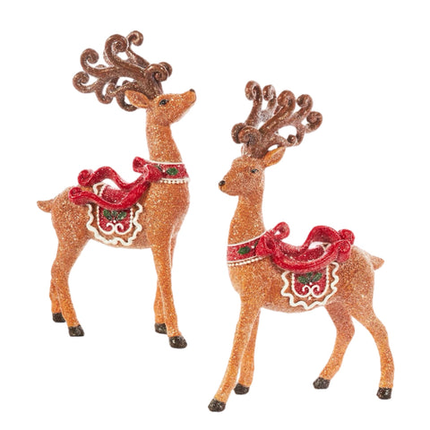 Assorted Gingerbread Reindeer Figurine, INDIVIDUALLY SOLD