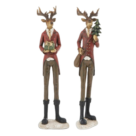 Assorted Reindeer In Suit Figurine, INDIVIDUALLY SOLD