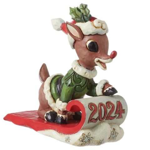 2024 Rudolph On Toboggan Ornament