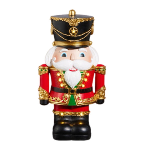 Lit Black Hat Nutcracker Figurine