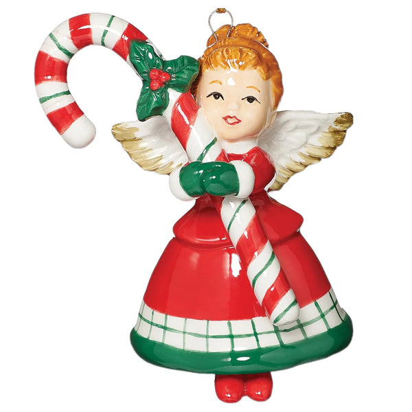Assorted Angel With Candy Cane Ornament, INDIVIDUALLY SOLD