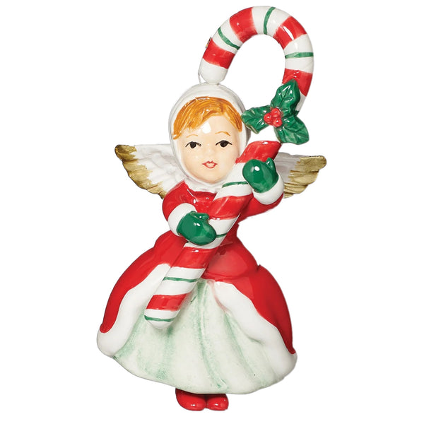 Assorted Angel With Candy Cane Ornament, INDIVIDUALLY SOLD