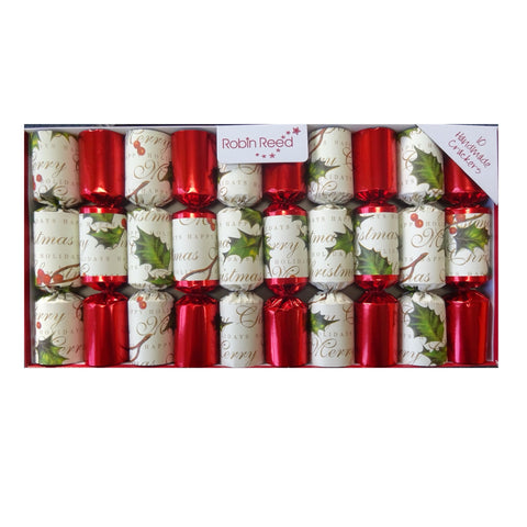 Holly Crackers, Set Of 10