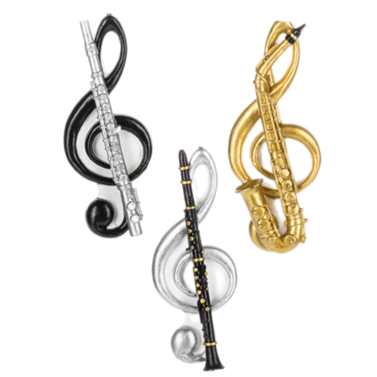 Assorted Treble Clef With Instrument Ornament, INDIVIDUALLY SOLD ...