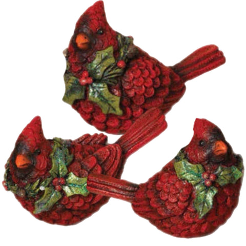 Assorted Cardinal With Holly Wreath Figurine, INDIVIDUALLY SOLD