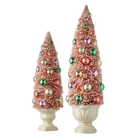 Assorted Pink Bottlebrush Tree In Urn Figurine, INDIVIDUALLY SOLD