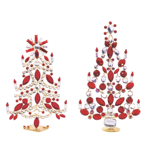 Assorted Red And White Gem Tree Figurine, INDIVIDUALLY SOLD