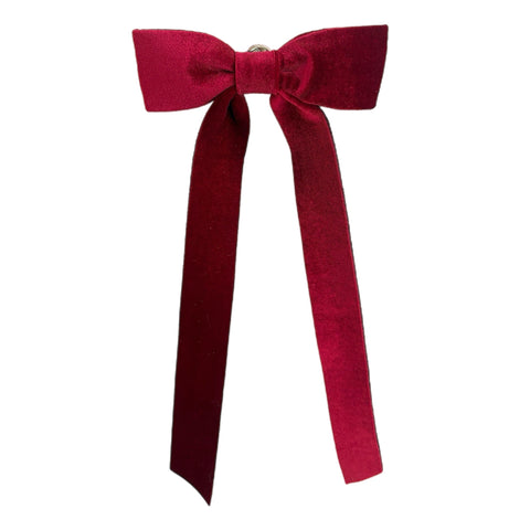 Burgundy Clip On Bow Ornament