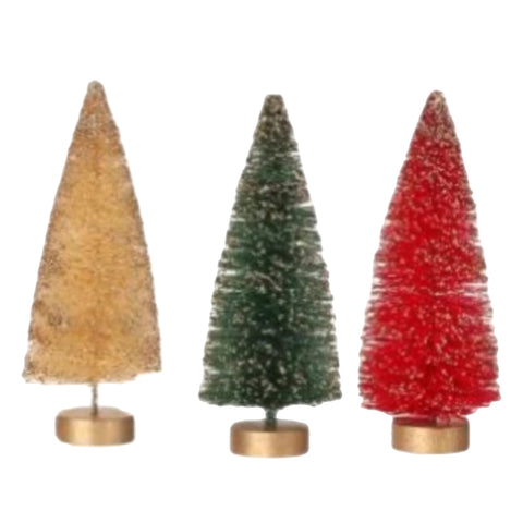 Assorted 6" Bottlebrush Tree Figurine, INDIVIDUALLY SOLD