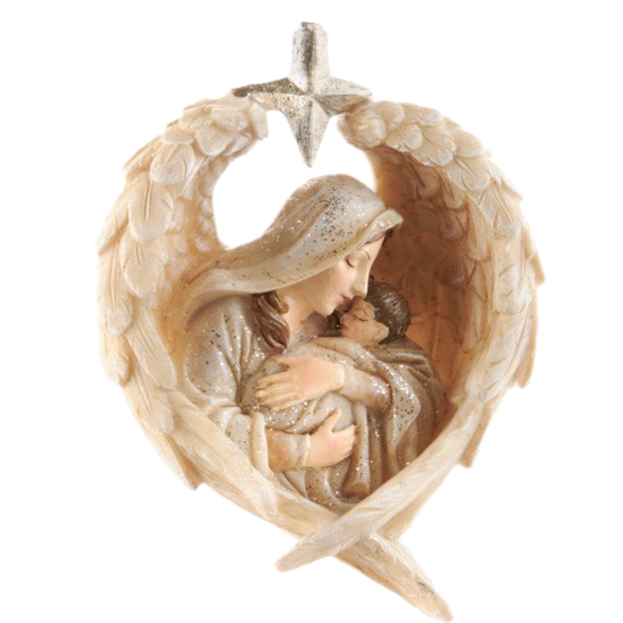 Madonna And Child Wrapped In Wings Ornament