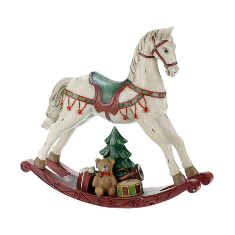 Antiqued Rocking Horse Figurine